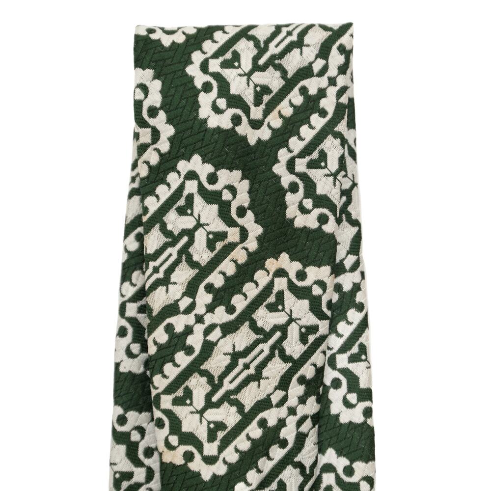 Vintage Retro Green White 60's 70's Necktie Neck Tie - Picture 3 of 8